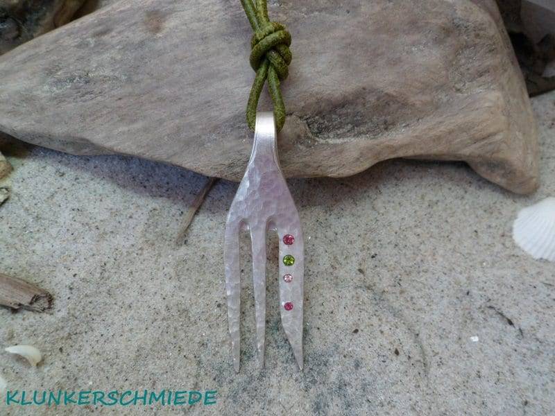 Besteckschmuck Collier, Versilbert, Kuchengabel Besteckschmuck Collier, Versilbert, Kuchengabel von klunkerschmiede