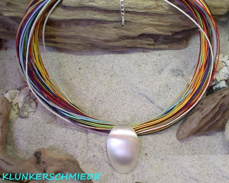 Besteckschmuck Collier, Versilbert, Regenbogen Besteckschmuck Collier, Versilbert, Regenbogen von klunkerschmiede