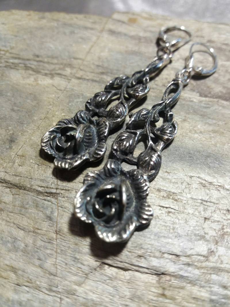 Besteckschmuck Ohrhänger, 835/-, Hildesheimer Rose, 1 Paar Ohrhänger von klunkerschmiede