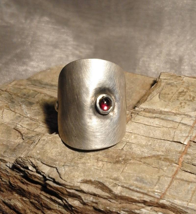 Ring Besteckschmuck in 800/ - Silber Mit Granat, Rhodolith von klunkerschmiede