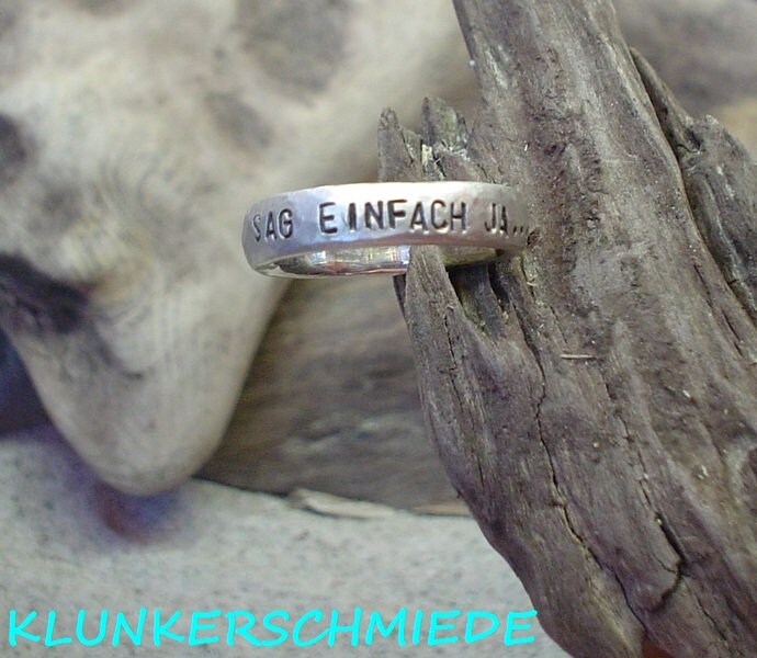 Sag Einfach Ja ... 925/ - Silberring Trauring von klunkerschmiede
