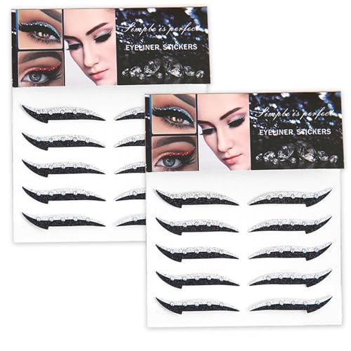 Crystal Eyeliner Aufkleber 10 Paar wiederverwendbare Glitzer Eyeliner Aufkleber wasserdichte Sofortklebstoffstäbchen am Lidschatten -Strop für Dress -up -Party Silvereyeliner Crystal Eyeliner Aufkleber 10 Paar wiederverwendbare Glitzer Eyeliner Aufkleber wasserdichte Sofortklebstoffstäbchen am Lidschatten -Strop für Dress -up -Party Silvereyeliner von klxgMM