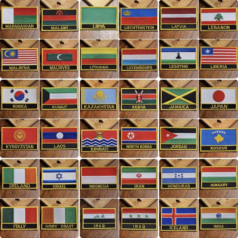 Flaggen Aller Länder 207 Zum Aufbügeln Bügelbild Patch Flicken Patches von km2019