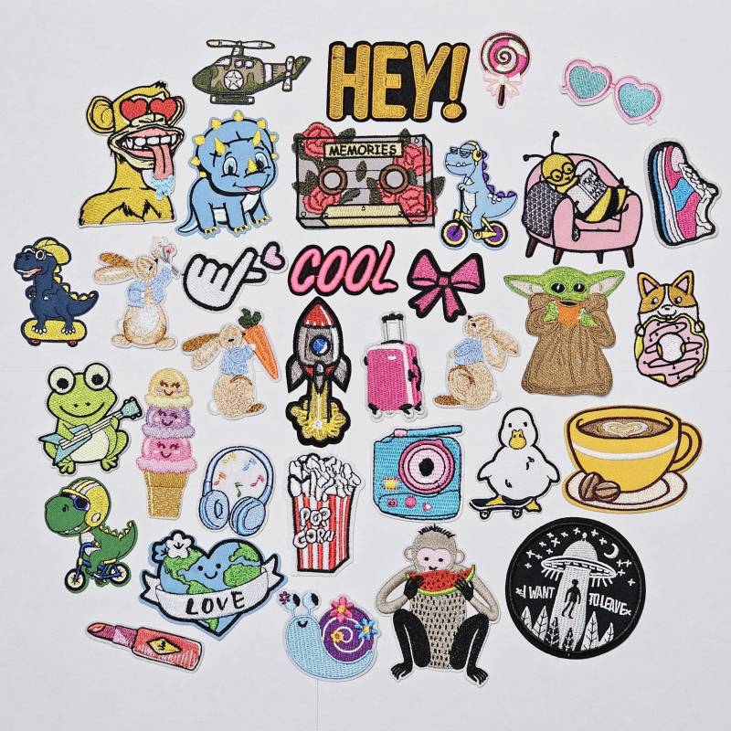 Flicken Zum Aufbügeln Bügelflicken Aufbügler Kind Patches Verschidene Modell Stoff Aufbügelflicken von km2019