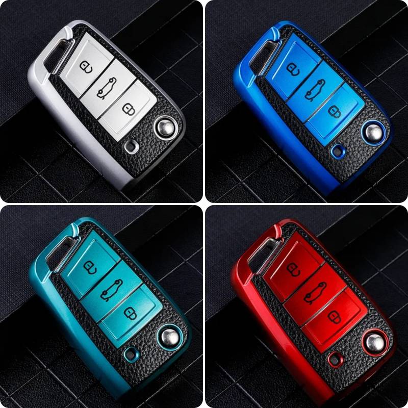 Schlüsselhülle Passend Für Vw Passat B8 Arteon Skoda Superb Keyless Lederdesign von km2019