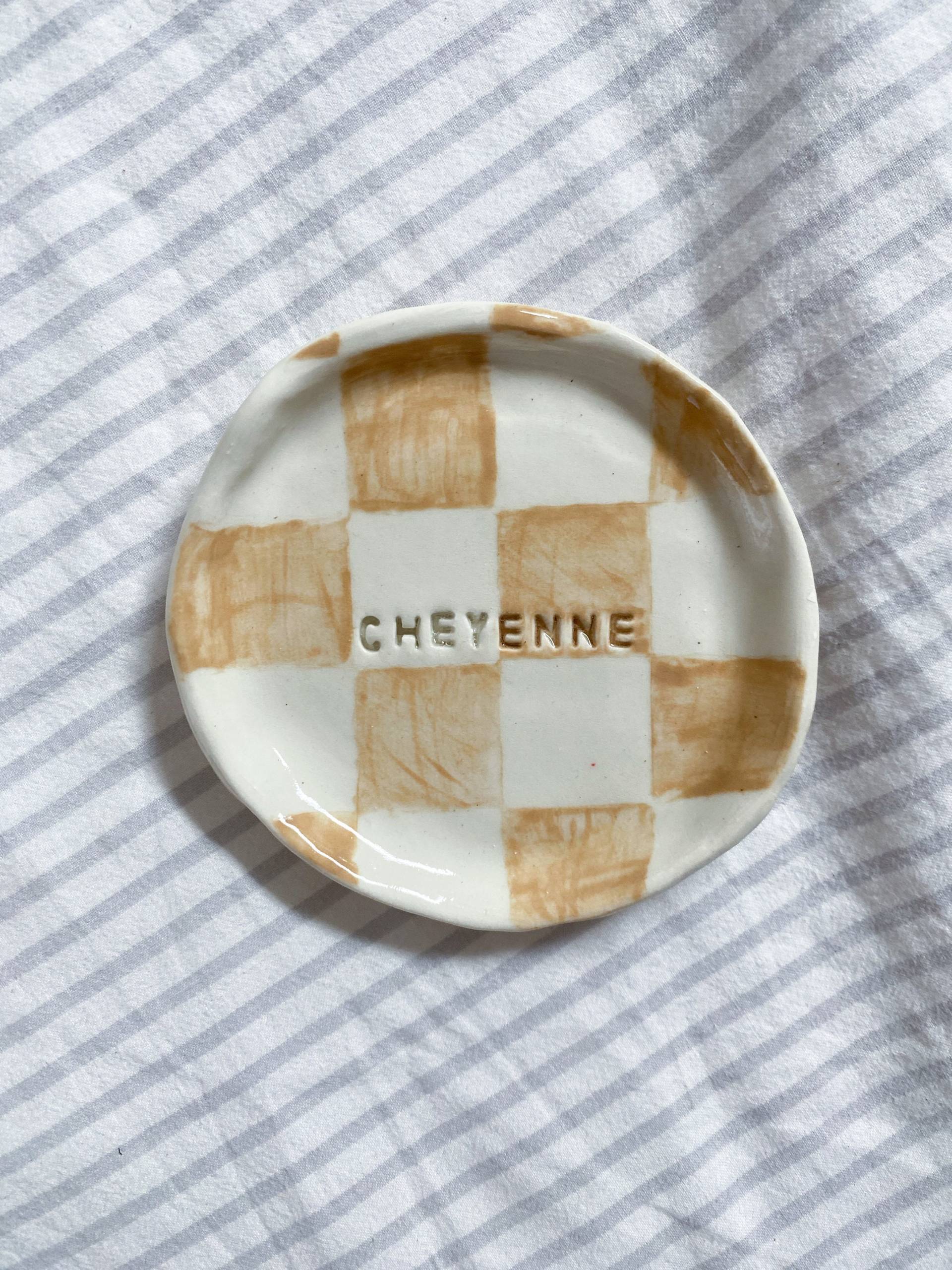 Personalisierte Karierte Keramik Schale - Made To Order Bis Zu 8 Wochen Produktionszeit Personalisierte Karierte Keramik Schale - Made To Order Bis Zu 8 Wochen Produktionszeit von kmcceramic