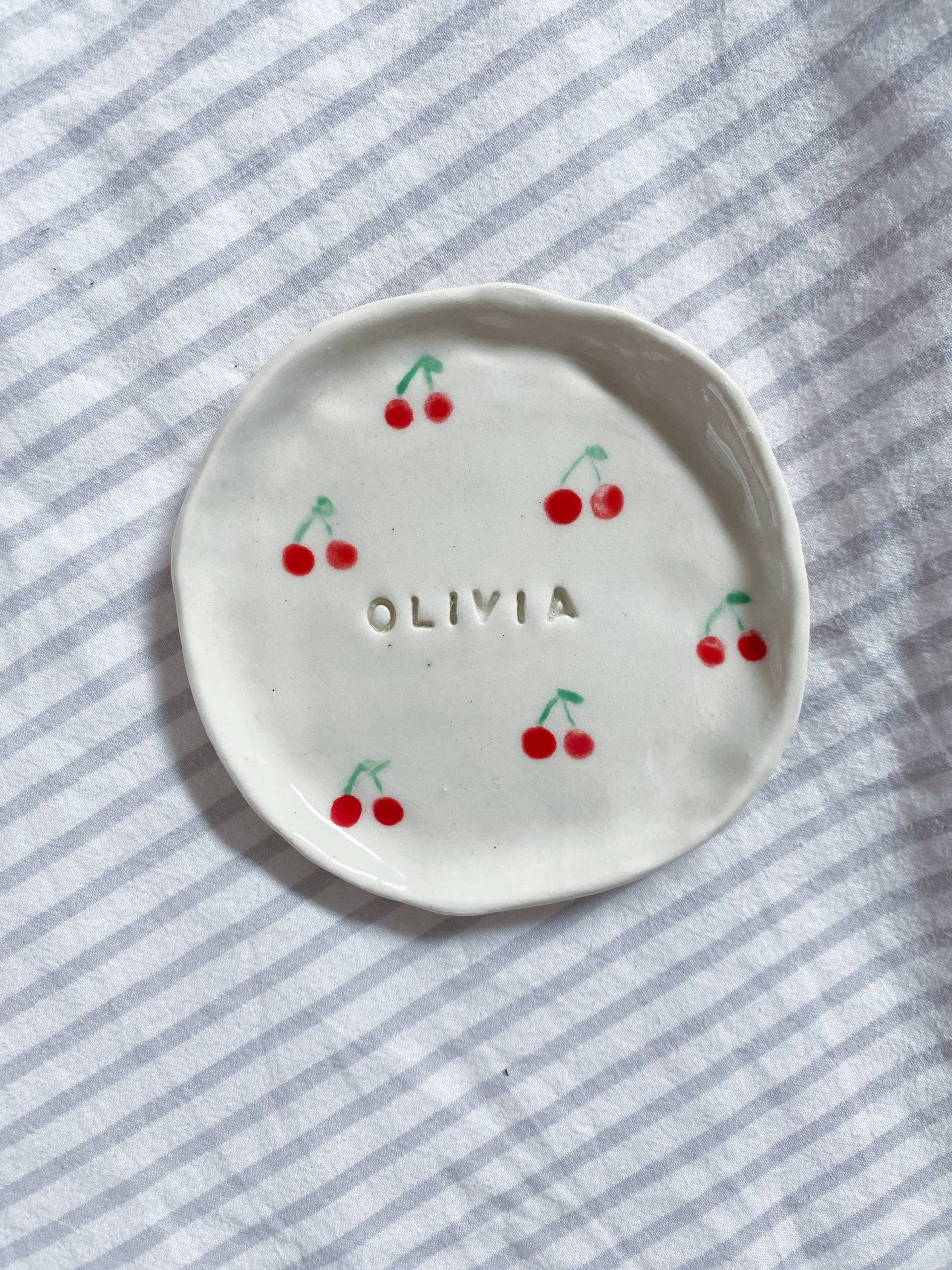 Personalisierte Obst Keramik Trinket Dish - Made To Order Bis Zu 8 Wochen Produktionszeit Personalisierte Obst Keramik Trinket Dish - Made To Order Bis Zu 8 Wochen Produktionszeit von kmcceramic