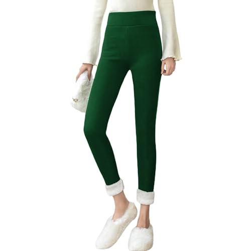 kndazIn Soft Clouds Fleece Leggings Damen Warm Winter Fleecehose Blickdicht Lammsamt Thermoleggins Dicke Mit Teddyfutter Lang Fleece Gefüttert Kuschel Thermohosen Winterleggings Plüsch Pants von kndazIn