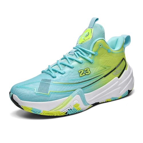 kniaiwx Basketballschuhe für Herren, rutschfest, atmungsaktiv, modisch, Outdoor-Sportschuhe, Trainingsschuhe, Grün , 41 EU von kniaiwx