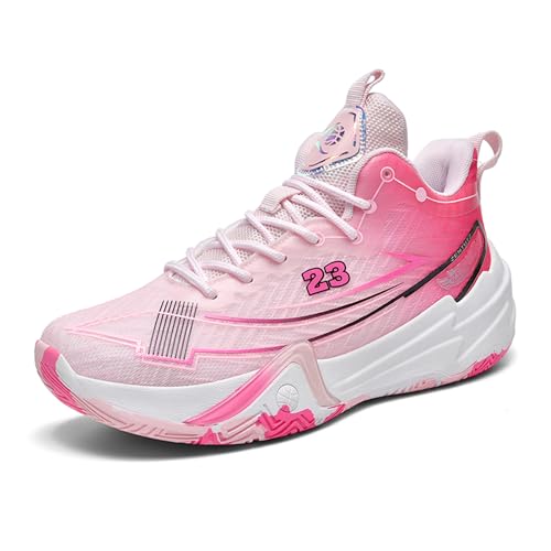kniaiwx Basketballschuhe für Herren, rutschfest, atmungsaktiv, modisch, Outdoor-Sportschuhe, Trainingsschuhe, Pink, 44 EU von kniaiwx