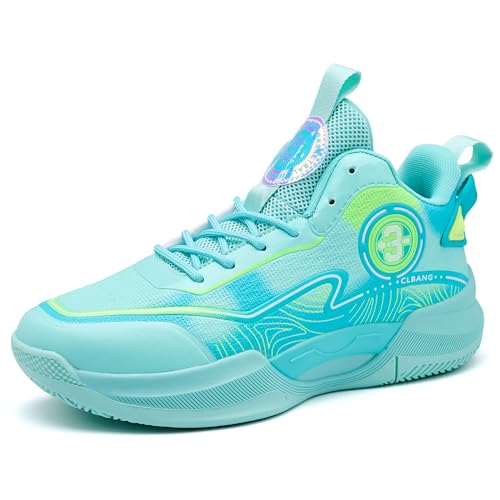 kniaiwx Herren Basketballschuhe Leicht Atmungsaktiv Rutschfest Outdoor Courts Training, Grün , 42.5 EU von kniaiwx