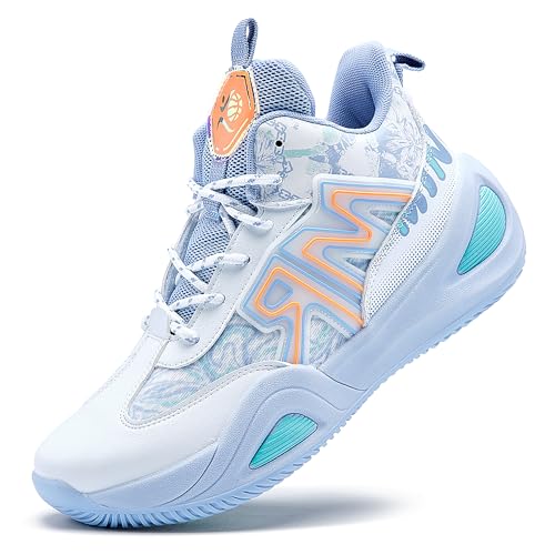 kniaiwx Herren Basketballschuhe Mode Atmungsaktiv Anti-Rutsch Sportschuhe Outdoor Laufen Fitness Trainingsschuhe, Blau 1, 42.5 EU von kniaiwx