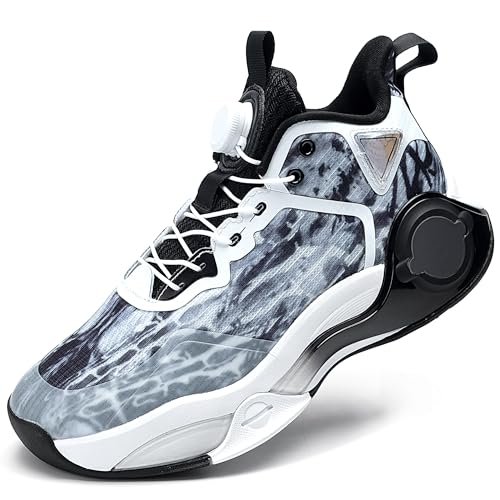 kniaiwx Herren Graffiti Basketballschuhe High-Top Sportschuhe rutschfeste Gummisohlen Indoor Outdoor Sport Laufen Training Streetwear, Schwarz, 42.5 EU von kniaiwx