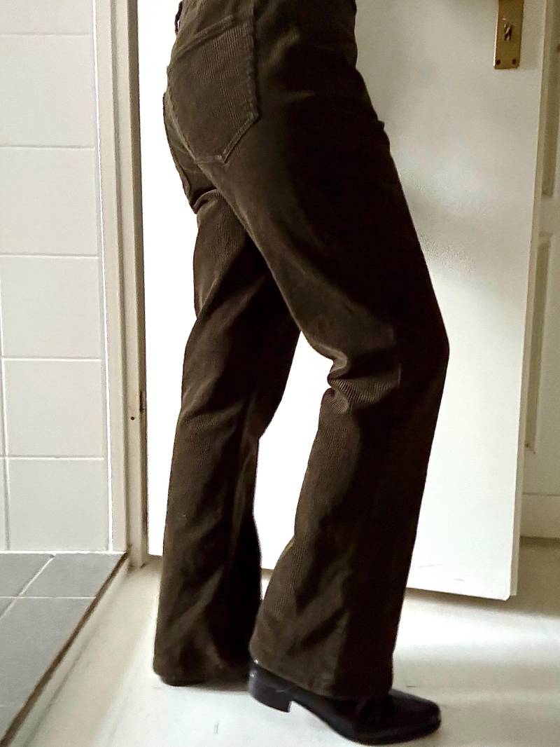 Vintage Ralph Lauren Braune Hose 90Er Jahre Cord, Hoch Taillierte Schlaghose von knightvntg