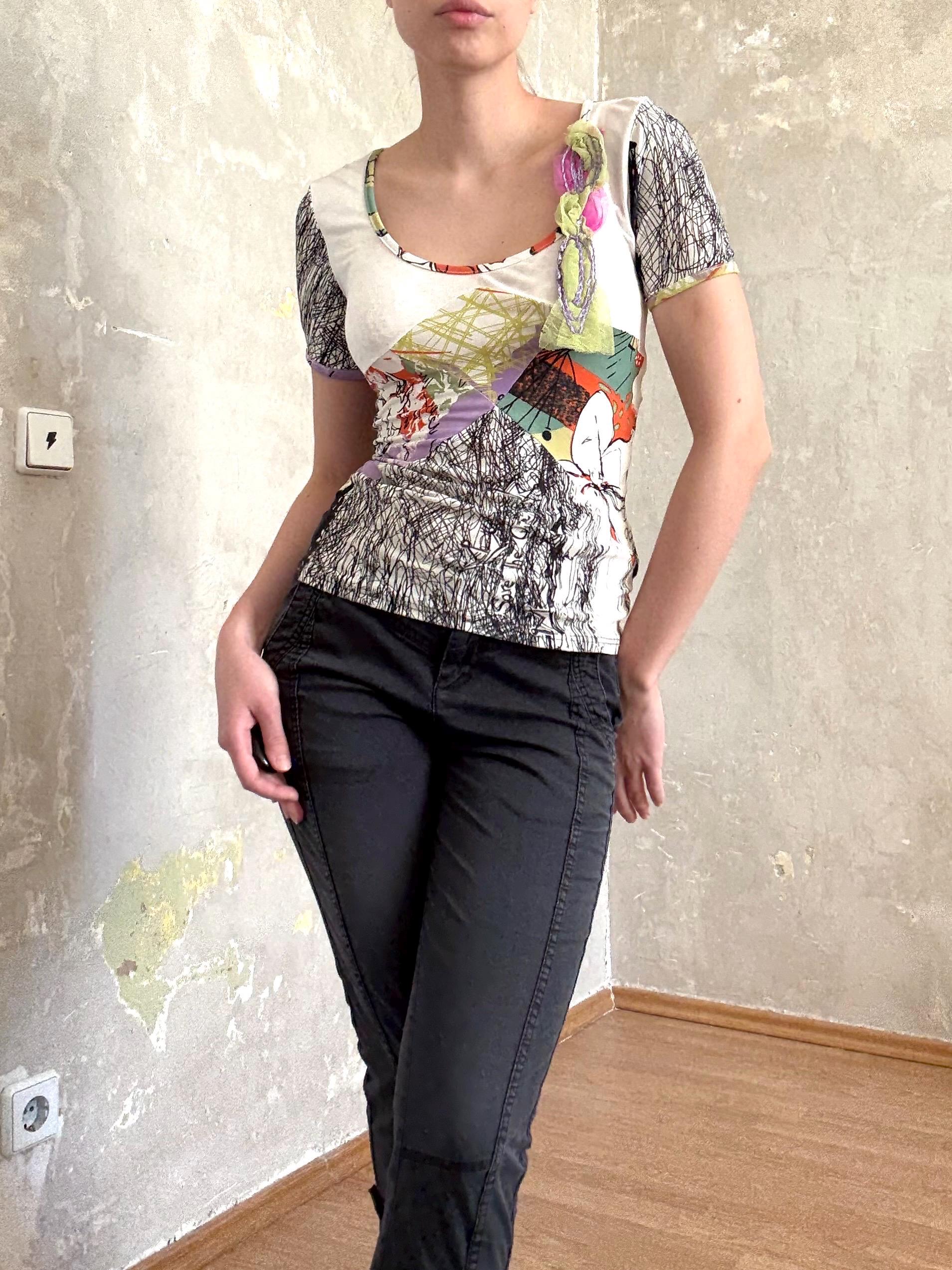 Vintage Save The Queen Patchwork-Oberteil - Y2K Mehrfarbiges Kurzarm-T-Shirt von knightvntg