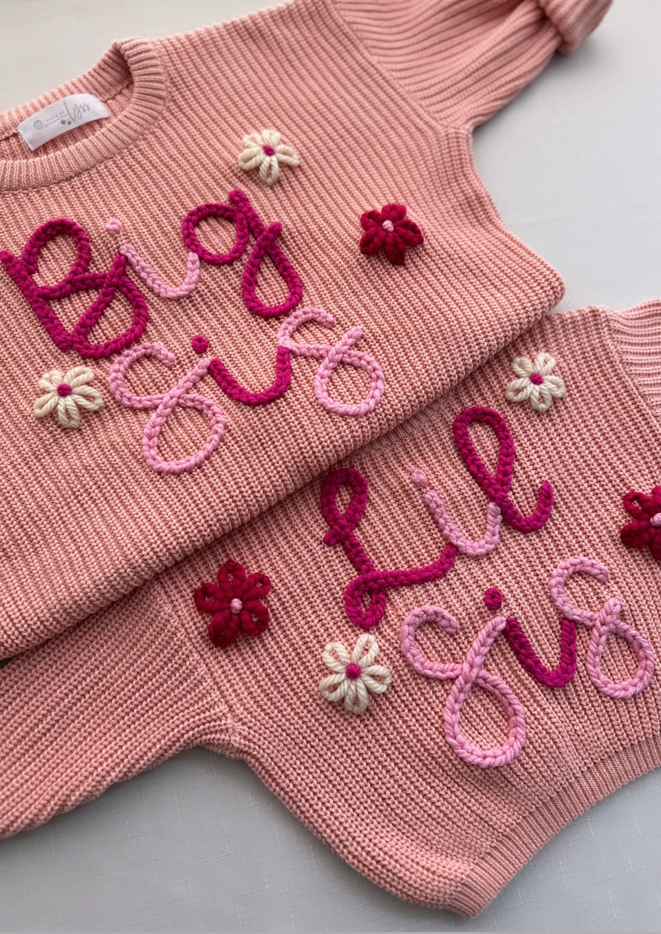 Hand Bestickt Big Geschwister Pullover, Große Schwester Kleine Großer Bruder Kleiner Baby Ankündigung Pullover Hand Bestickt Big Geschwister Pullover, Große Schwester Kleine Großer Bruder Kleiner Baby Ankündigung Pullover von knitbylyss