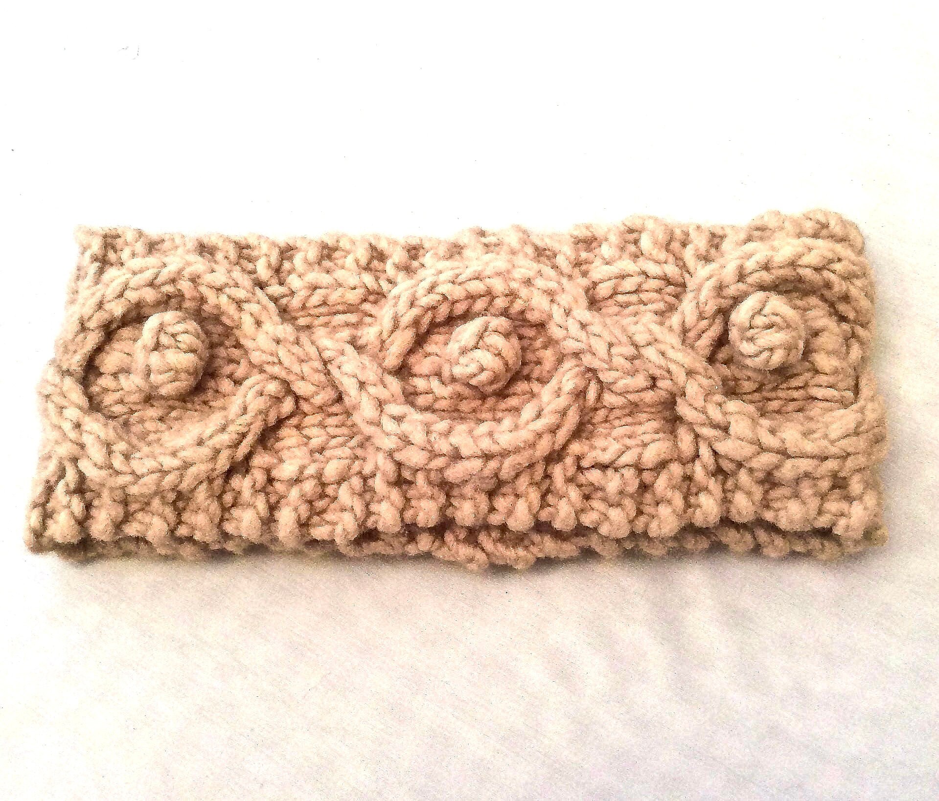 Handgestricktes Merino Stirnband Mit Zopfmuster von knitincolor