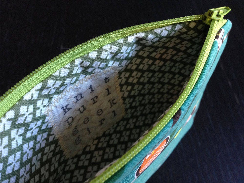 Reißverschluss-Tasche - Eule Pals, Grün | Op0408 Reißverschluss-Tasche - Eule Pals, Grün | Op0408 von knitpurlgeekgirl