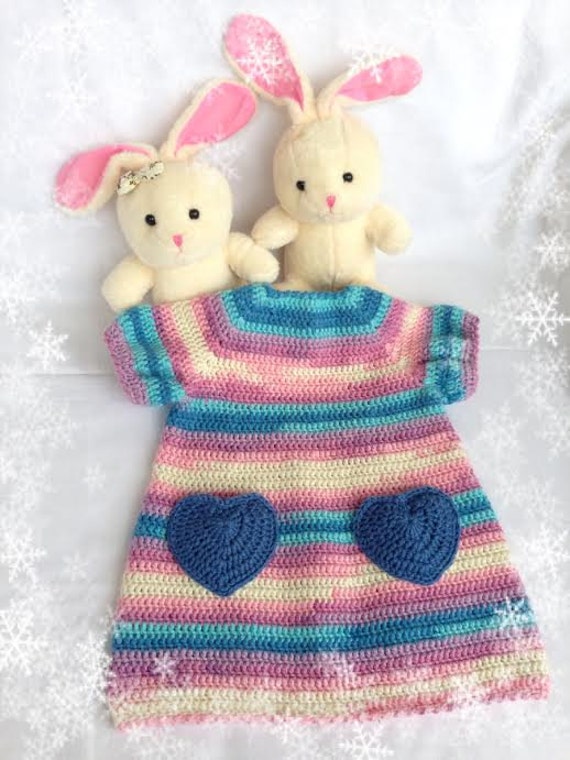 Baby Mädchen Kleidung Häkeln Warme Angeschnallt Kleid Winterkleid Shower Geschenk Neue Baby-Geschenk - Größe 6 Monate Bereit Zu Versenden von knitted4charm