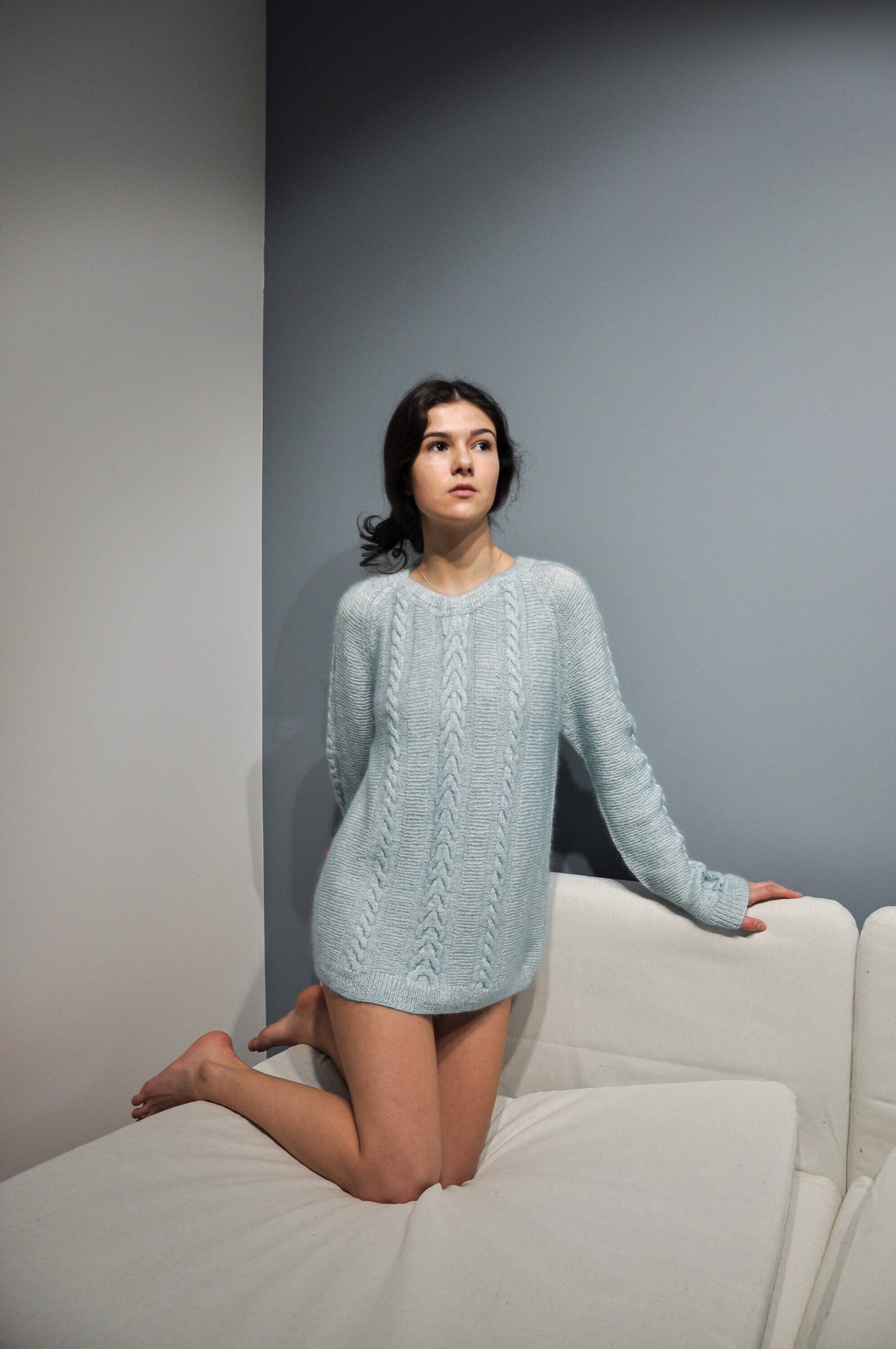 Handgestrickter Mohair Pullover S-M-L Handgestrickter Mohair Pullover S-M-L von knitwearNuage