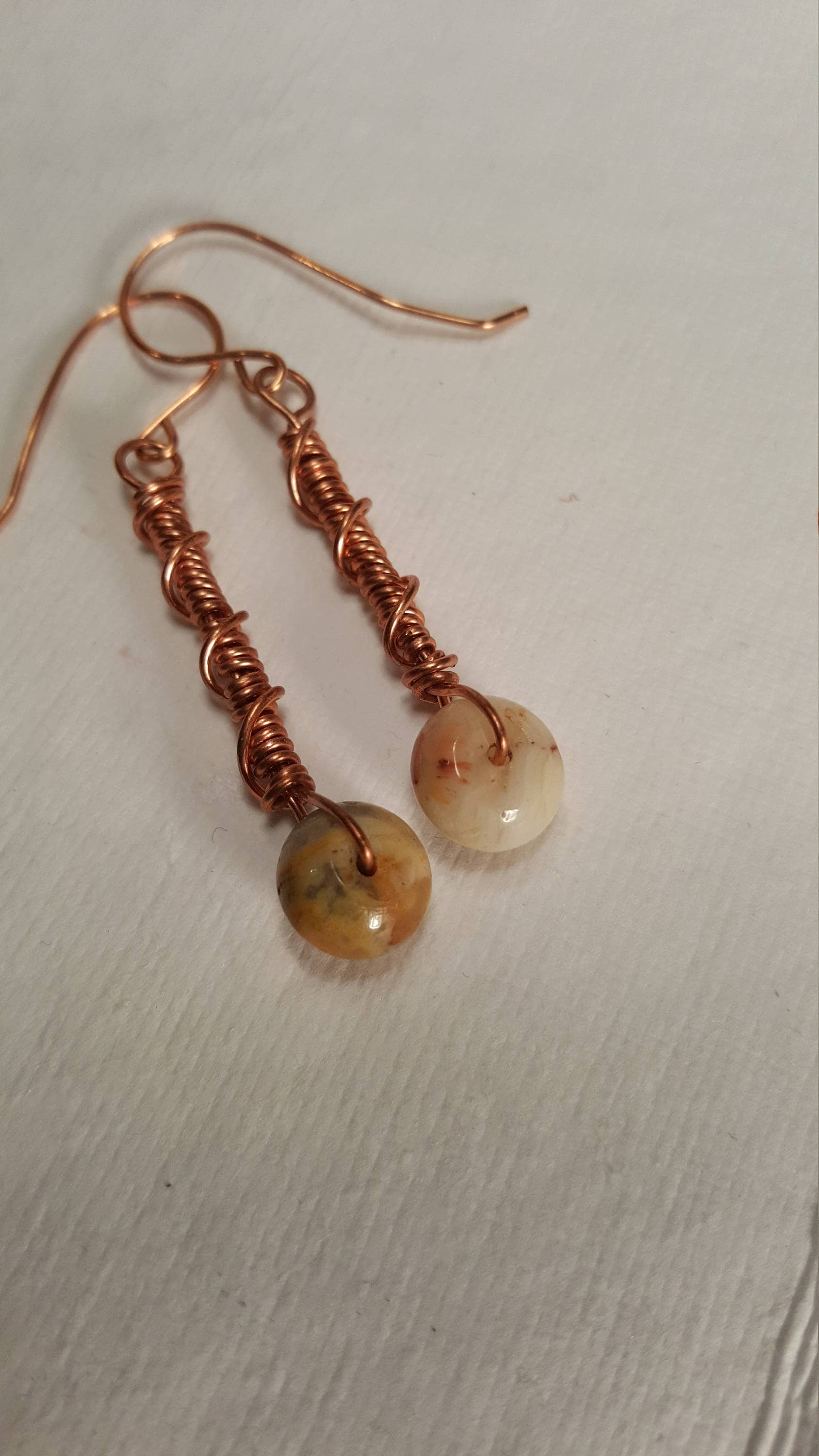 Kupfer Gewunden Jaspis Ohrringe von knljewelryshop