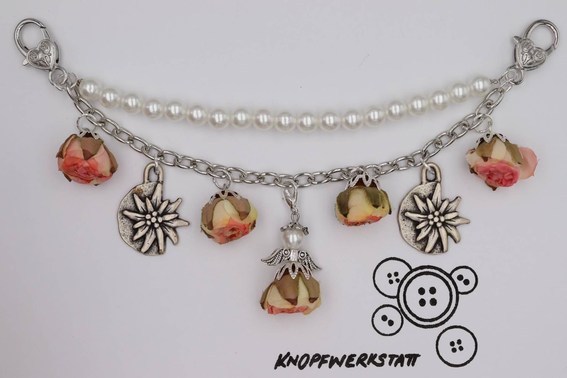 Charivari, Mit Verschiedenen Charm Anhängern, Dirndlschmuck, Miederschmuck, Dirndl, Tracht, Oktoberfest, Bayern, Engel, Frauen Charivari von knopfwerkstatt