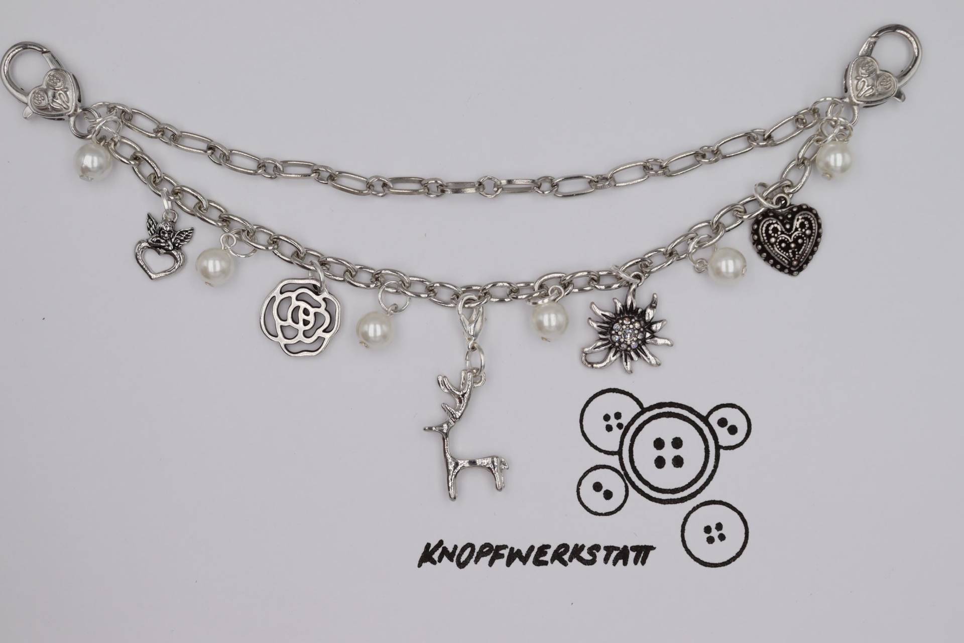 Charivari, Mit Verschiedenen Charm Anhängern, Dirndlschmuck, Miederschmuck, Dirndl, Tracht, Oktoberfest, Bayern, Frauen Charivari von knopfwerkstatt