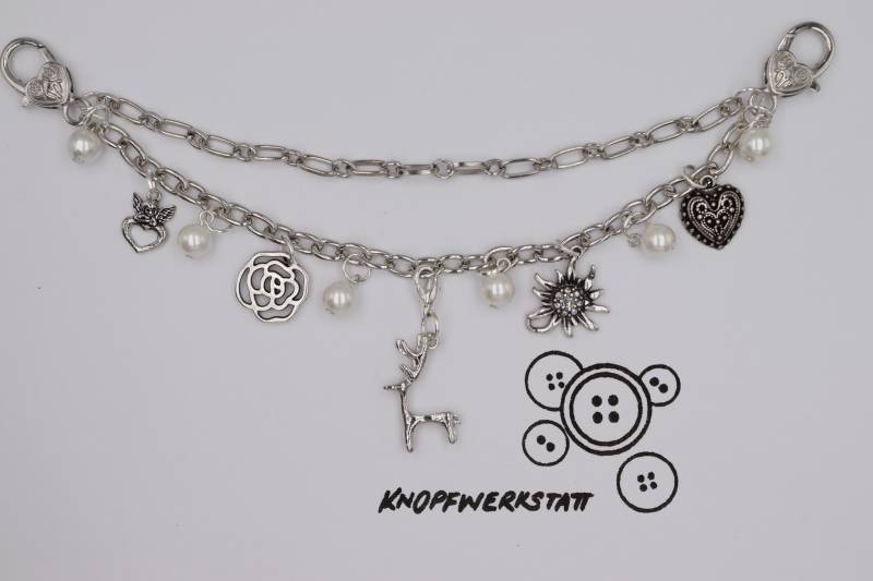 Charivari, Mit Verschiedenen Charm Anhängern, Dirndlschmuck, Miederschmuck, Dirndl, Tracht, Oktoberfest, Bayern, Frauen Charivari Charivari, Mit Verschiedenen Charm Anhängern, Dirndlschmuck, Miederschmuck, Dirndl, Tracht, Oktoberfest, Bayern, Frauen Charivari von knopfwerkstatt