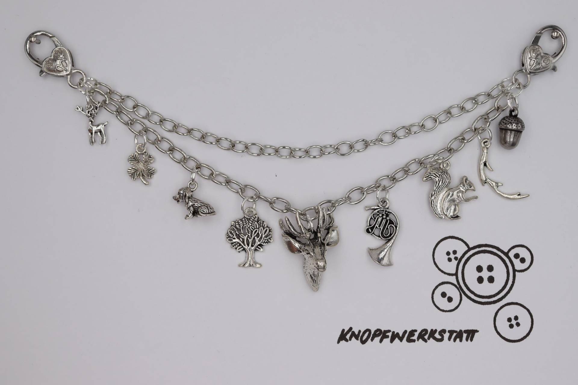 Charivari, Mit Verschiedenen Charm Anhängern, Dirndlschmuck, Miederschmuck, Dirndl, Tracht, Oktoberfest, Bayern, Frauen Charivari von knopfwerkstatt