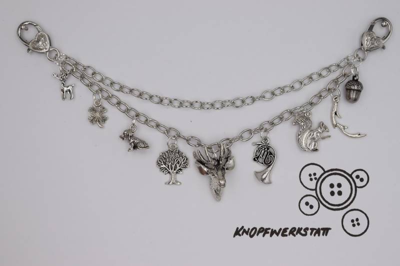 Charivari, Mit Verschiedenen Charm Anhängern, Dirndlschmuck, Miederschmuck, Dirndl, Tracht, Oktoberfest, Bayern, Frauen Charivari Charivari, Mit Verschiedenen Charm Anhängern, Dirndlschmuck, Miederschmuck, Dirndl, Tracht, Oktoberfest, Bayern, Frauen Charivari von knopfwerkstatt