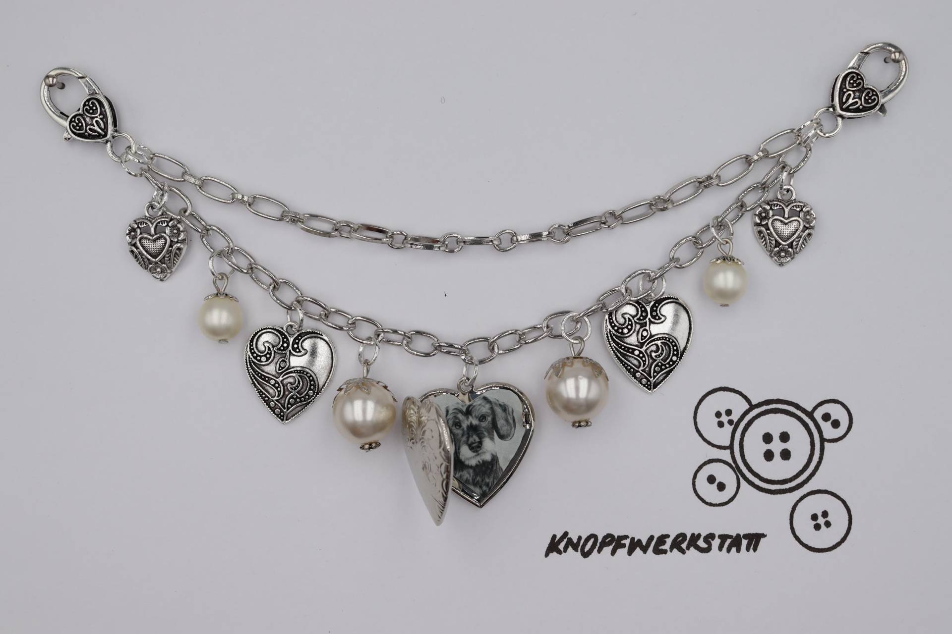 Charivari, Mit Verschiedenen Charm Anhängern, Dirndlschmuck, Miederschmuck, Dirndl, Tracht, Oktoberfest, Bayern, Frauen Charivari von knopfwerkstatt