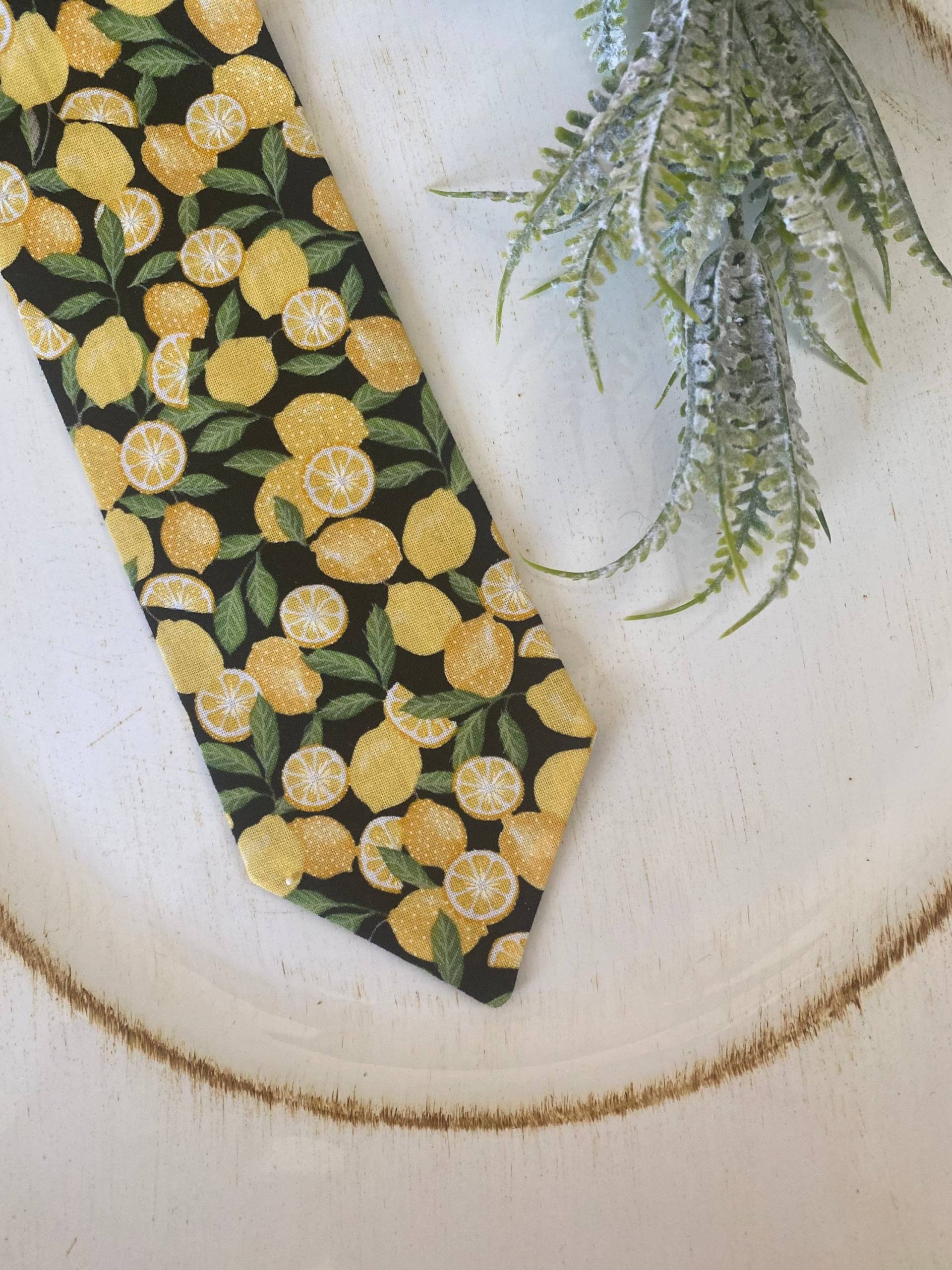 Zitrone Krawatte-Zitrone Print-Kostenloser Versand-Zitronen-Zitrone Krawatten-Krawatte Und Einstecktuch-Zitrone Accessoires von knottedtieshop