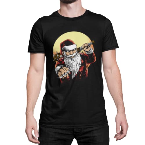 Bad Santa Claus Weihnachtsmann Herren T-Shirt mit Weihnachtsmotiv Männer Tshirt Böser Nikolaus Regular Fit in Schwarz-Black Rot-Red Gr. S - XXXXXL von knut Fashion & Streetwear