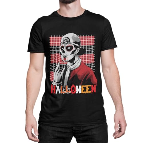 Halloween Skater Boy T-Shirt Witzig Tshirt Unisex passend für Mann und Frau Herren Shirt mit Frontprint Fasching Outfit große Größen S - XXXXXL von knut Fashion & Streetwear