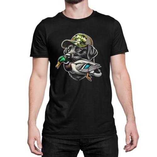 Herren T-Shirt Jäger Motiv Jagdhund mit Ente Männer Tshirt Hunting Design Größen XS-5XL von knut Fashion & Streetwear