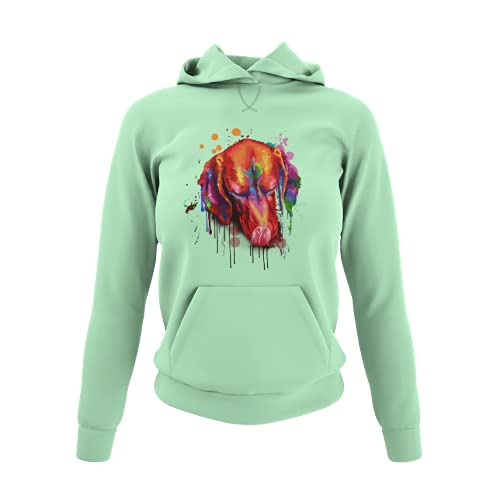 Magyar Vizsla Hoodie Damen Kapuzenpullover Frauen mit Hundemotiv Ungarischer Vorstehhund für Hundemama oder Liebhaber als Geschenk oder zum Geburtstag Gr. XS-XXXL (Aqua Green, L) von knut Fashion & Streetwear