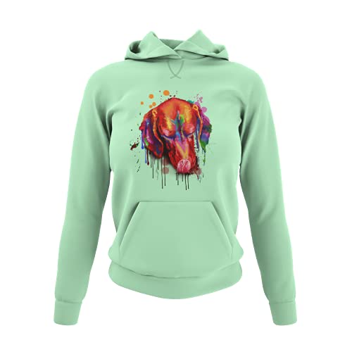 Magyar Vizsla Hoodie Damen Kapuzenpullover Frauen mit Hundemotiv Ungarischer Vorstehhund für Hundemama oder Liebhaber als Geschenk oder zum Geburtstag Gr. XS-XXXL (Aqua Green, XL) von knut Fashion & Streetwear