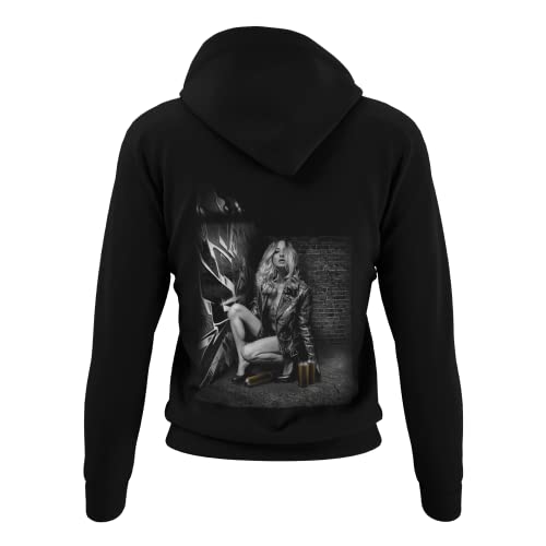 Modern stylische Bekleidung Damen Kapuzenpullover Graffiti Girl Design Frauen Hoodie Streetwear Outfit Rockiger Langarm Pullover HIP HOP Clothes Größen XS-XXXL von knut Fashion & Streetwear