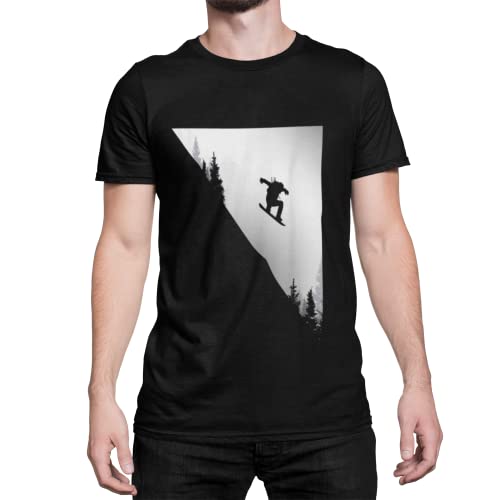 Snowboarder Herren T-Shirt mit Snowboad Downhill Jump Design Männer Tshirt Snowboarding Bekleidung Regular Fit in Black Schwarz große Größen S - XXXXXL von knut Fashion & Streetwear