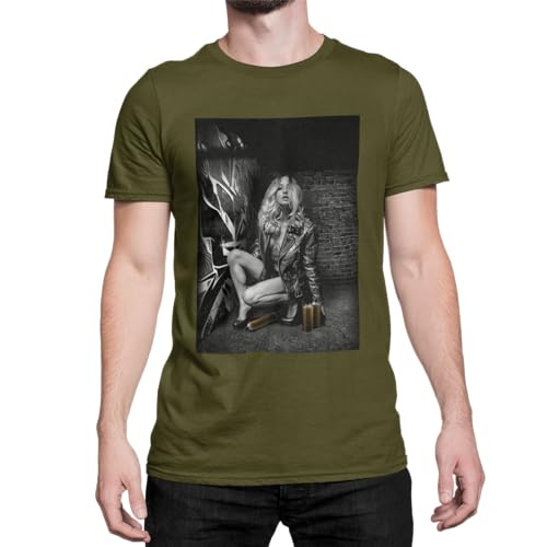 Tattoostyle Herren T-Shirt Bedruckt mit Motiv Graffiti Style Girl Kurzarm Oberteil Bekleidung für Männer Frontprint im Tattooliebhaber Baumwolle Regular Fit S-5XL von knut Fashion & Streetwear