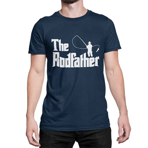 The Rodfather Herren T-Shirt Angel Männer Shirt Oberteil für Freizeit Angler lustige Geschenkidee zum Geburtstag oder als Geschenk zum Männertag (Navy Blau, XXL) von knut Fashion & Streetwear