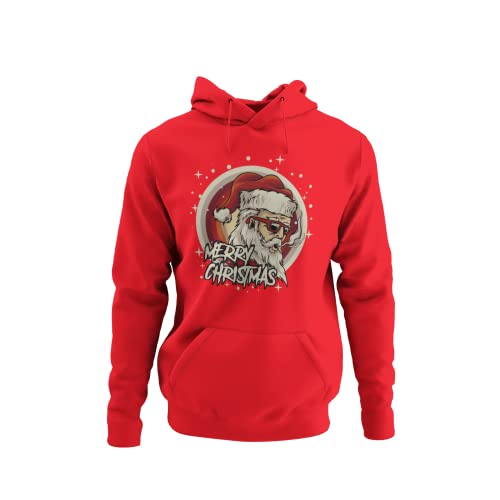 Witziger Weihnachtsmann Herren Hoodie mit weihnachtlichen Motiv Männer Kapuzenpullover Merry Christmas Regular Fit Gr. S - XXXXXL von knut Fashion & Streetwear