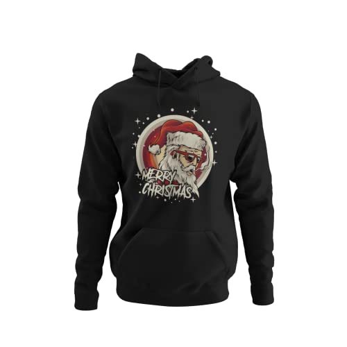 Witziger Weihnachtsmann Herren Hoodie mit weihnachtlichen Motiv Männer Kapuzenpullover Merry Christmas Regular Fit Gr. S - XXXXXL von knut Fashion & Streetwear