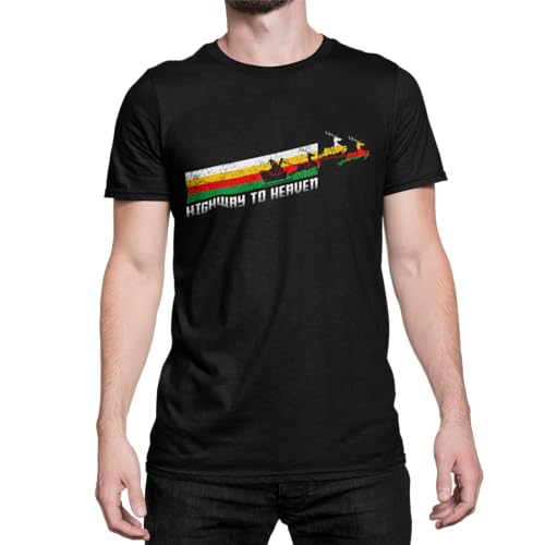 Witziges Weihnachtsmann Herren T-Shirt mit festlichen Motiv Männer Tshirt Design Highway to Heaven Regular Fit Gr. XS - XXXXXL von knut Fashion & Streetwear