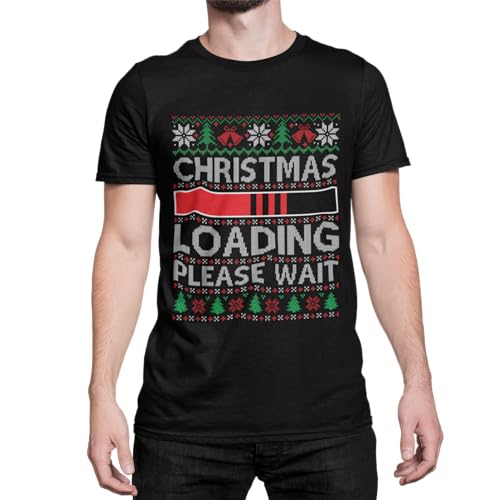 Witziges Weihnachtsshirt Herren T-Shirt mit Weihnachtsmotiv lustiger Spruch Männer Tshirt Christmas Loading Regular Fit in Schwarz Große Größen S - XXXXXL von knut Fashion & Streetwear