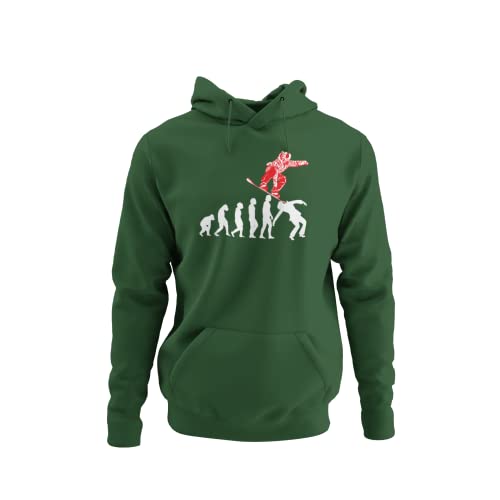 knut Fashion & Streetwear Entwicklung und Evolution Outfit Snowboarder Herren Hoodie mit Snowboad Downhill Jump Design Männer Kapuzenpullover Snowboarding Bekleidung große Größen S - XXXXXL von knut Fashion & Streetwear