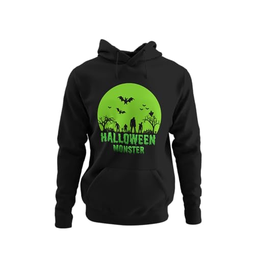 knut Fashion & Streetwear Gruseliger Halloween Hoodie Unisex Kapuzenpullover passend für Mann und Frau Herren Sweater mit Kürbis Frontprint Fasching Outfit große Größen XS - XXXXXL von knut Fashion & Streetwear