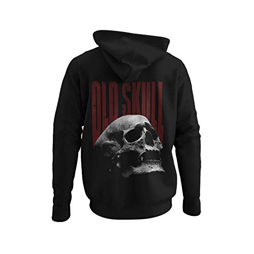 knut Fashion & Streetwear Hochwertiger Männer Hoodie Motiv Old Skull Herren Kapuzenpullover Bio Unisex Valhalla Wikinger Langarm Regular Fit Black Gr. S-5XL (XL) von knut Fashion & Streetwear