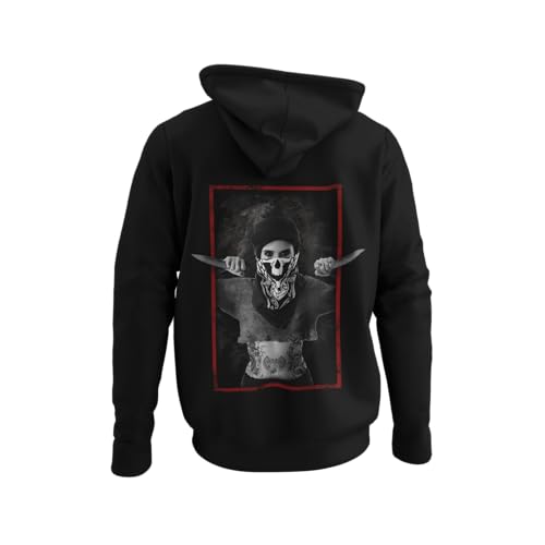 knut Fashion & Streetwear Kapuzenpullover Herren Backprint Bedruckt Tattoo Style tätowierters Girl für Männer Hoodie mit Kapuze Outfit Rockstar Langarm Pullover Clothes Größen XS-5XL von knut Fashion & Streetwear