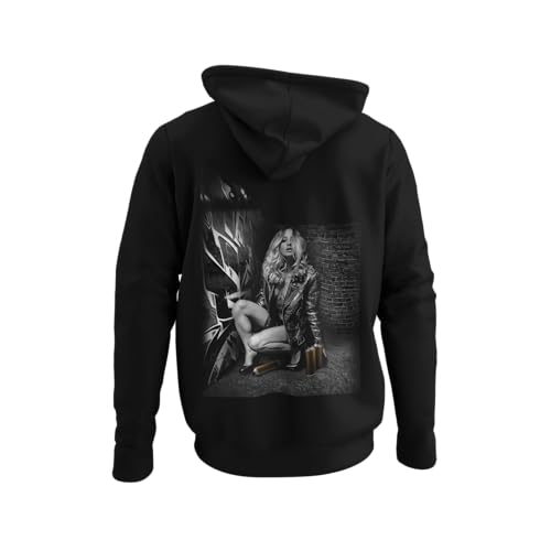 knut Fashion & Streetwear Kapuzenpullover Herren Backprint Graffiti Girl Motiv Männer Hoodie mit Kapuze Outfit Totenkopf Illustration Graphic Langarm Pullover Clothes Größen XS-5XL von knut Fashion & Streetwear